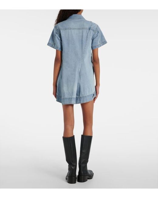 Sacai Blue Deconstructed Denim Minidress