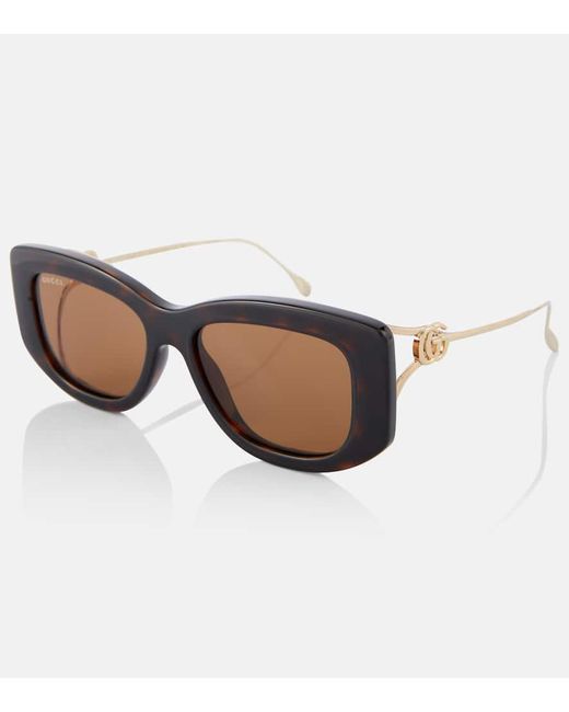 Gucci Brown Double G Square Sunglasses