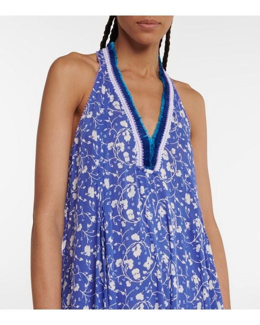Poupette Blue Nava Floral Maxi Dress