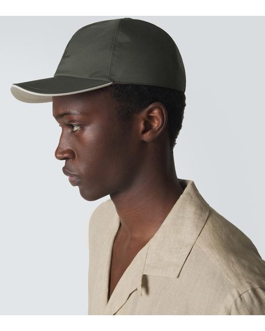 Loro Piana Green Embroidered Baseball Cap for men