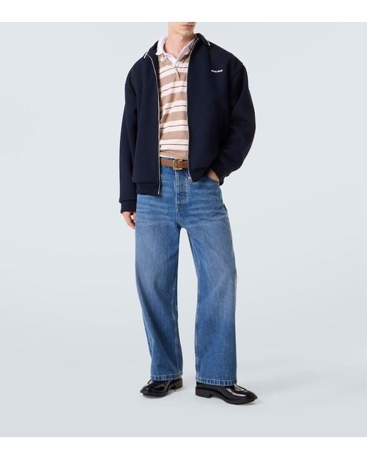 Chaqueta De Algodon Con Logo Miu Miu de hombre de color Blue