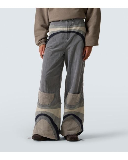 ERL Gray Technical Flared Pants for men