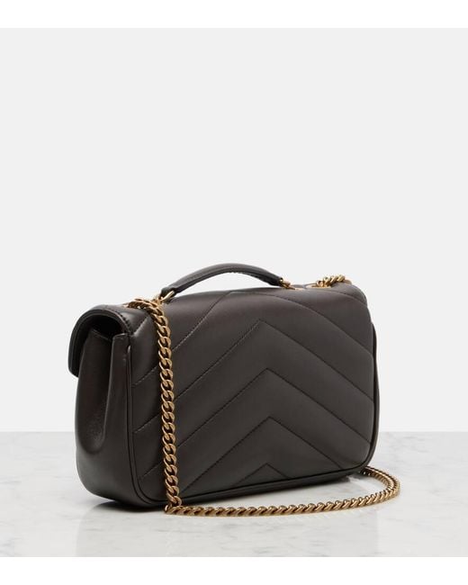 Saint Laurent Black Schultertasche Loulou Small Aus Leder