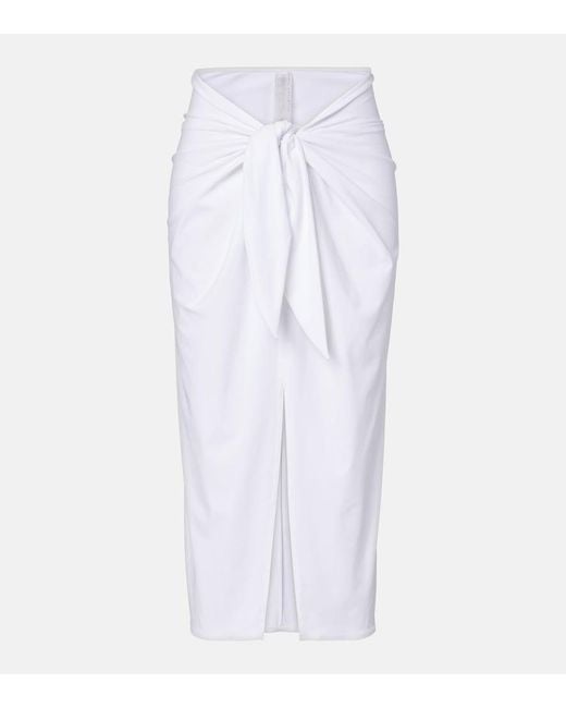 Karla Colletto White Gathered Beach Cover-Up