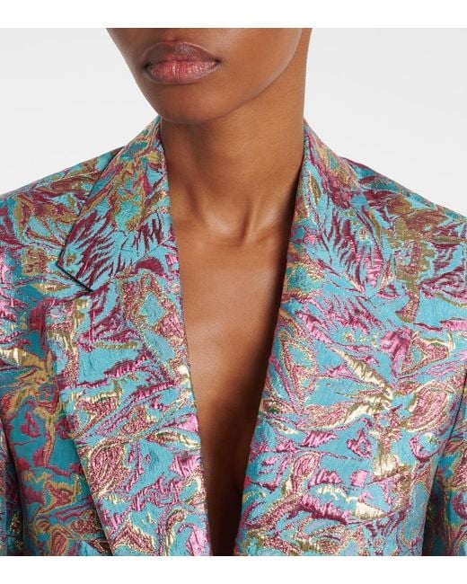Dries Van Noten Blue Basti Jacquard Jacket