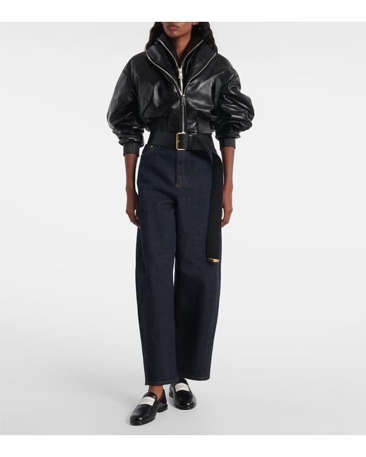 Givenchy Black Leather Bomber Jacket