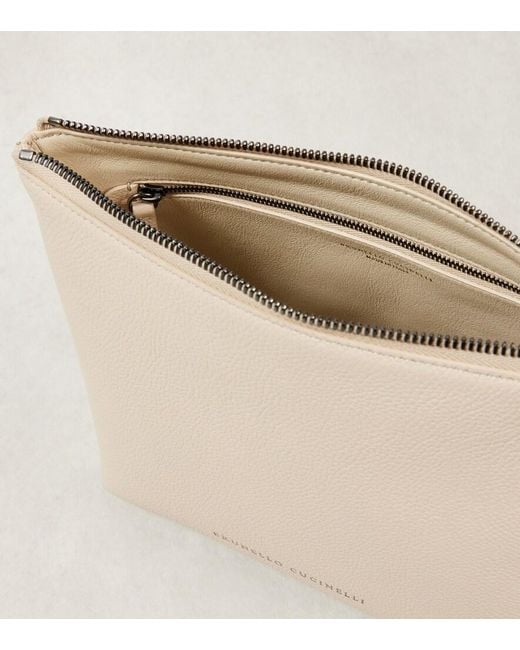 Brunello Cucinelli Natural Small Leather Clutch