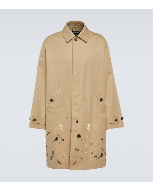 Undercover Natural Embellished Cotton Gabardine Trench Coat for men