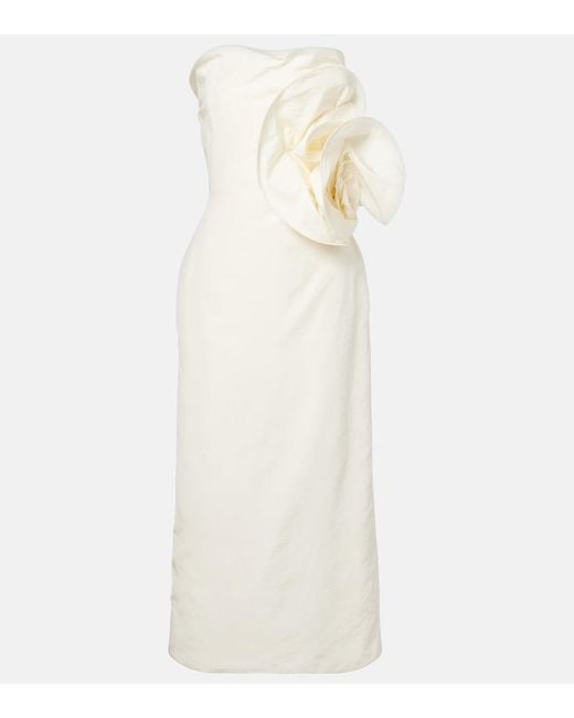 Magda Butrym White Floral-Applique Corset Dress