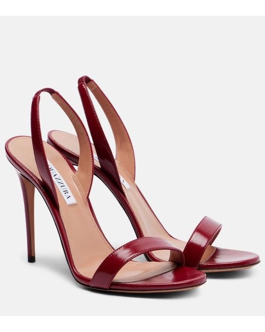 Aquazzura Red So Nude 105 Leather Sandals