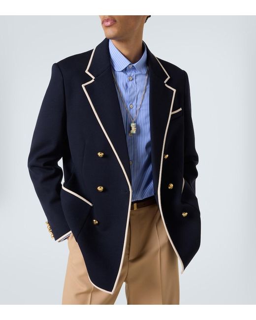 Valentino Blue Wool Jersey Blazer for men