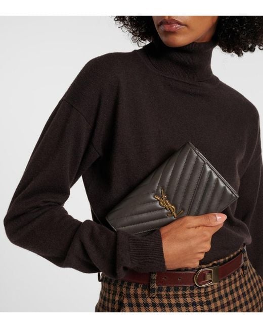 Saint Laurent White Portemonnaie Mit Kettenriemen Cassandre Envelope
