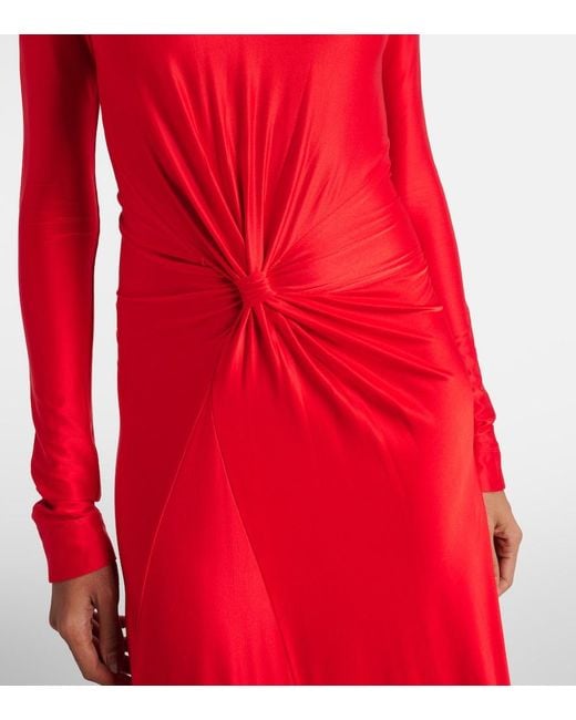 Victoria Beckham Gathered Jersey Maxi Dress