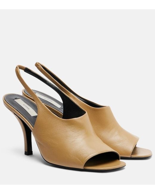 Totême Metallic Leather Slingback Sandals