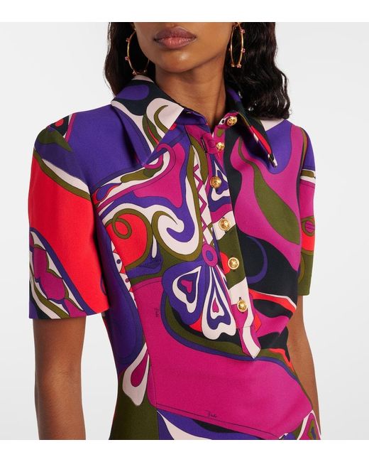Emilio Pucci Red Orchidee Polo Dress