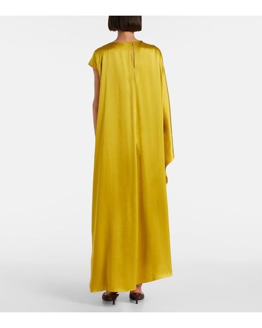 Roksanda Yellow Hiba Caped Silk Gown