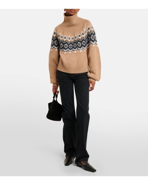 Khaite Brown Fair Isle Amaris Sweater