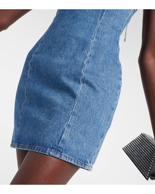 Vestido de 'Copa embellecida de cristal de área' Area de color Blue