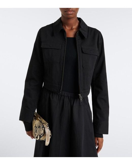 Vince Black Cropped Cotton Jacket