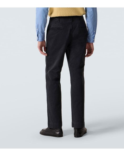 Auralee Blue Cotton Chinos for men