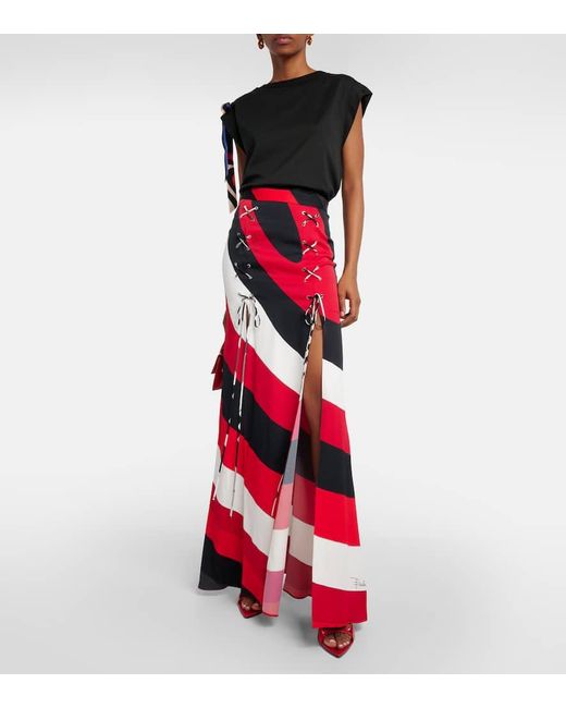 Falda larga de crepe con estampado Iride Emilio Pucci de color Red