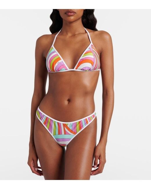 Emilio Pucci Red Iride Bikini Top
