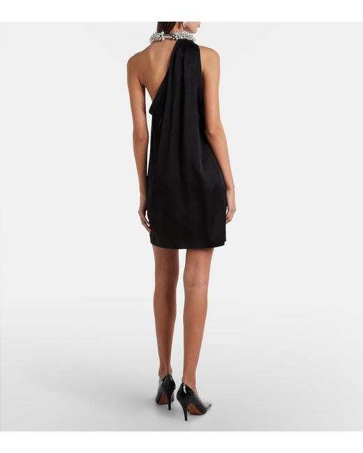 Stella McCartney Black Embellished Satin Minidress