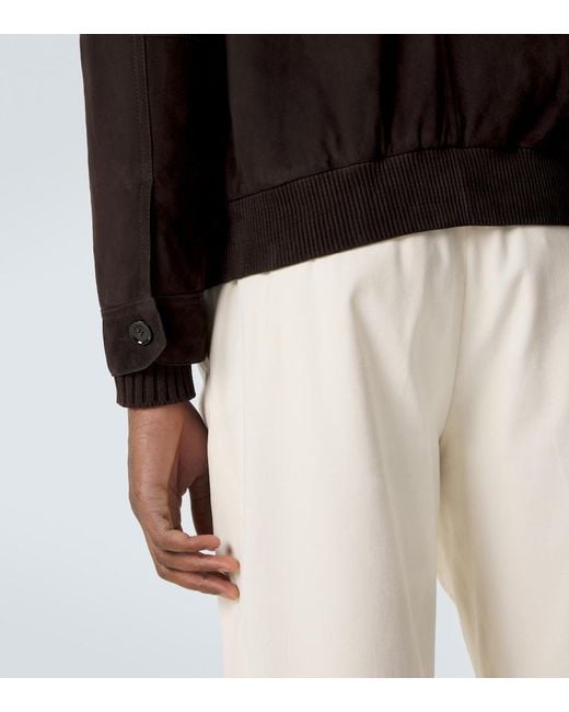 Brioni Black Suede Bomber Jacket for men