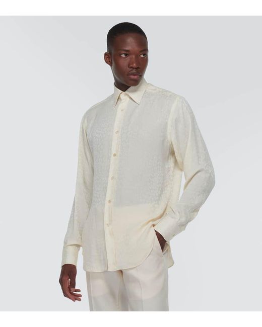 Camisa de seda en jacquard Tom Ford de hombre de color White