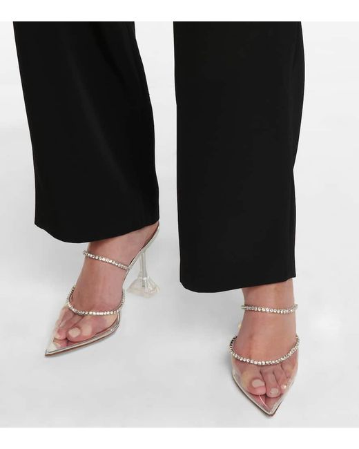 AMINA MUADDI Pink Gilda Embellished Pvc Mules