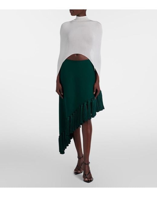 Alaïa White Knitted Silk-Blend Top