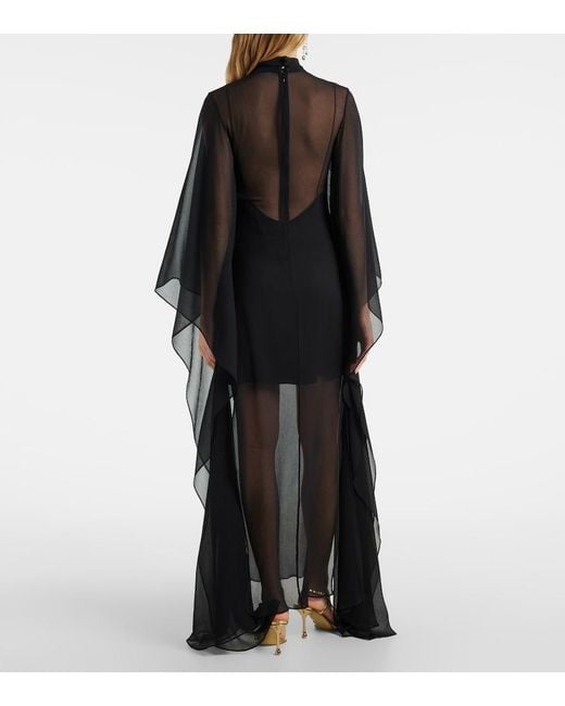 Taller Marmo Black Lanzarote Garden Crepe Chiffon Kaftan