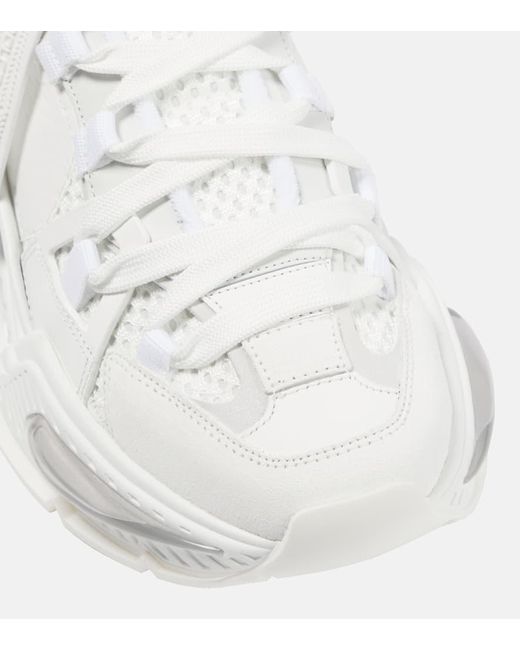 Sneakers Airmaster con suede di Dolce & Gabbana in White