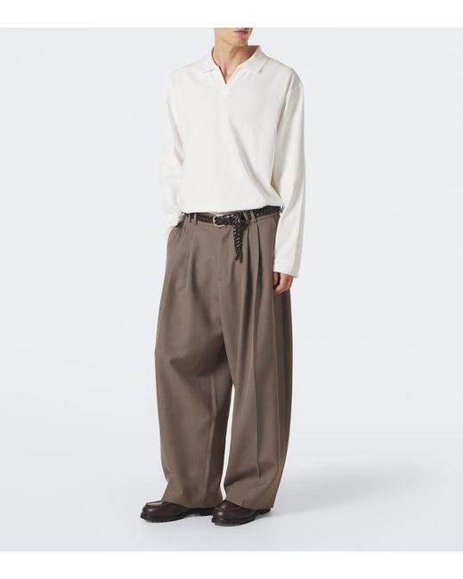 Studio Nicholson White Cotton Polo Jersey Shirt for men