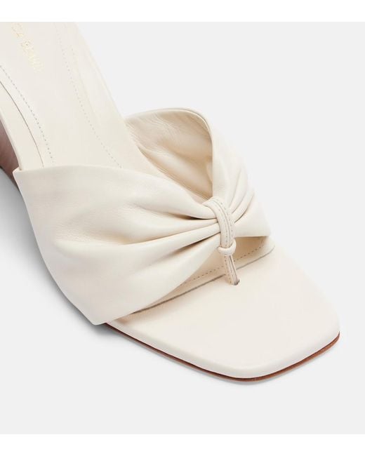 Veronica Beard White Leather Wedge Sandals