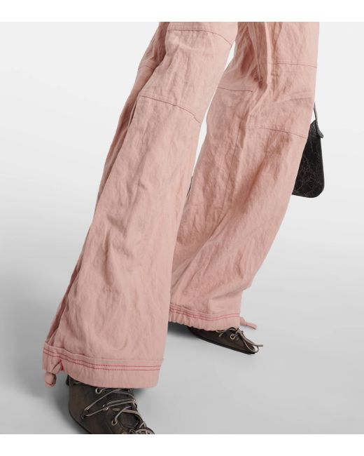 Pantalon ample Paginol en coton melange Acne en coloris Pink