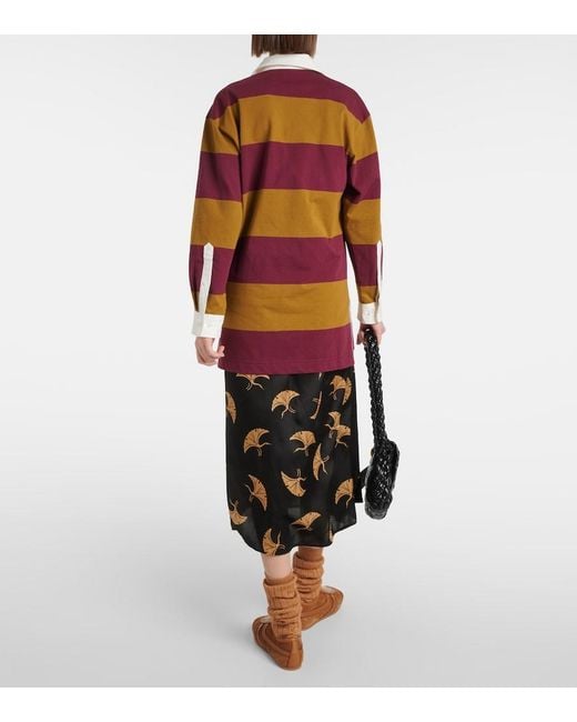 Dries Van Noten Red Colorblocked Cotton-Blend Sweatshirt