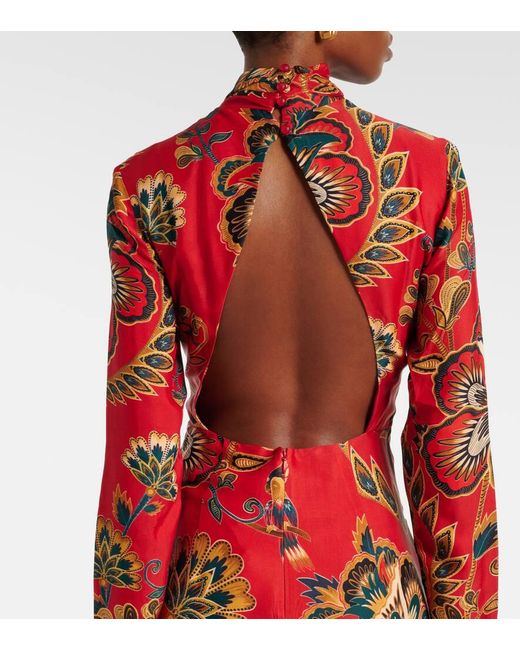 Robe Midi A Fleurs Farm Rio en coloris Red