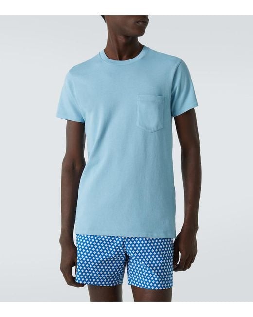 Tom Ford Blue Cotton Jersey T-Shirt for men
