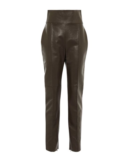 Alexandre Vauthier Gray High-rise Leather Pants