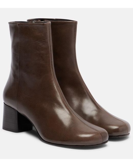 Lemaire Brown Ankle Boots Anatomic 55 Aus Leder