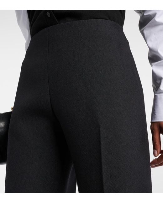 The Row Black Vesco Wool Straight Pants