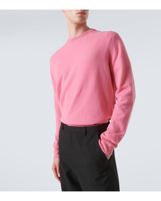 Acne Pink Face Wool Sweater for men