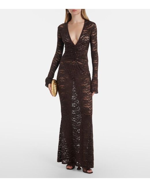 Bananhot Black Tyler Floral Lace Maxi Dress