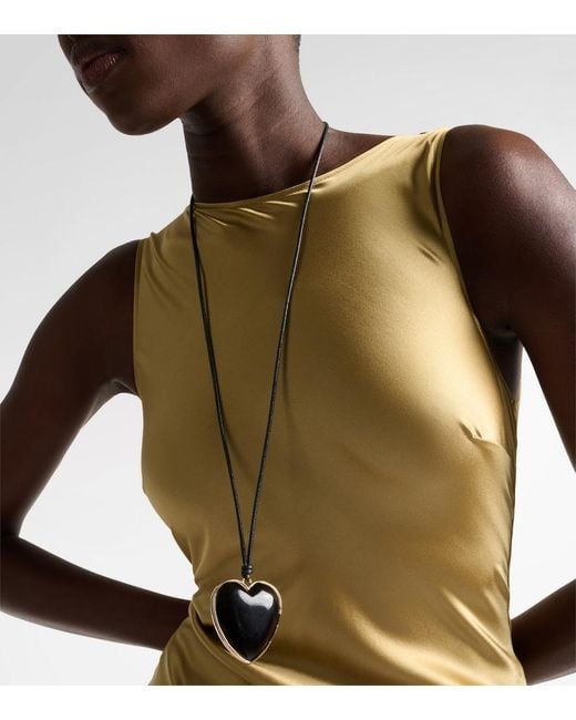 Jennifer Fisher White 14Kt-Plated And Leather Necklace With Quartz
