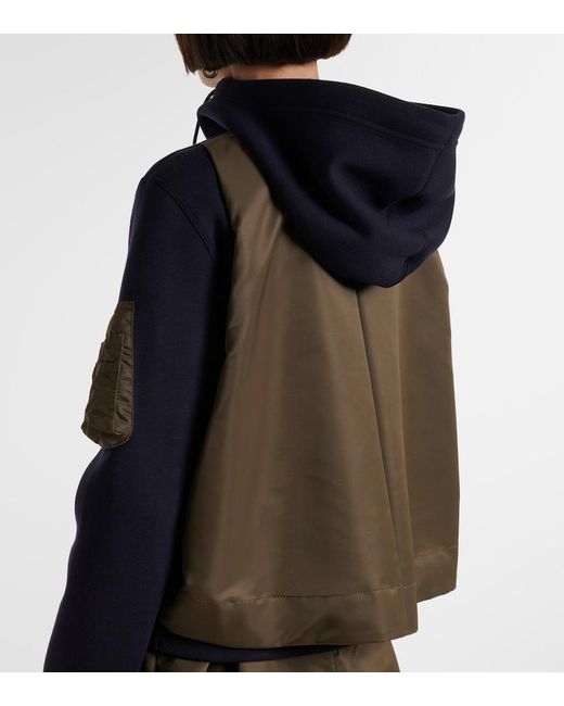 Sacai Blue Paneled Hoodie