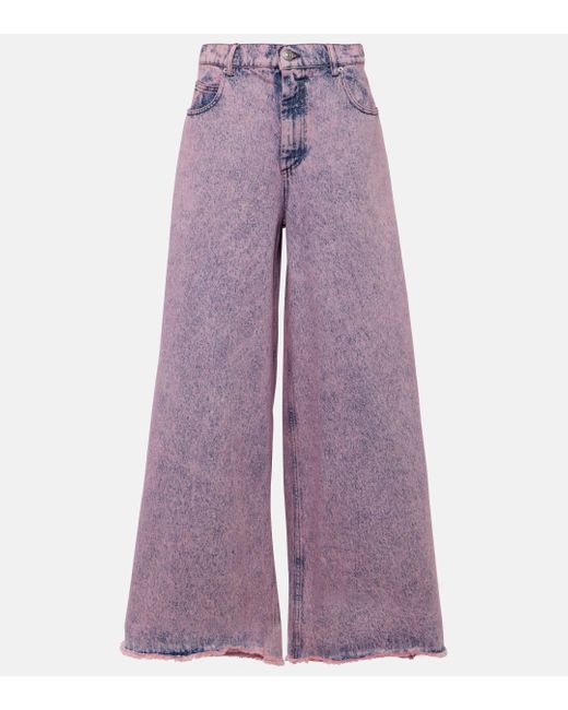 Marni Purple High-rise Wide-leg Jeans
