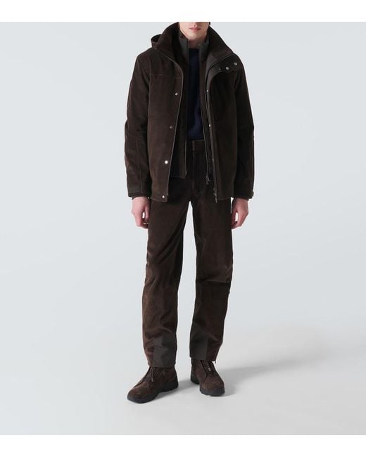 Zegna White Cashmere And Cotton Corduroy Ski Salopettes for men