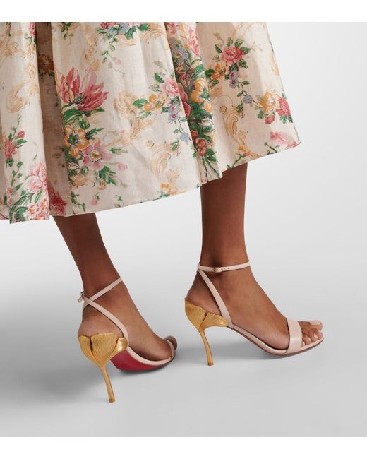 Christian Louboutin White Ginko Girl 85 Leather Sandals