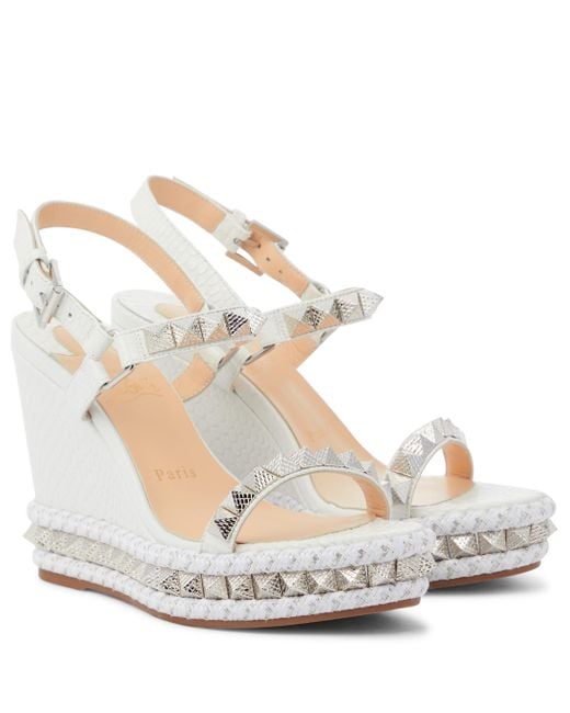 Christian Louboutin White Pyraclou 110 Platform Sandals